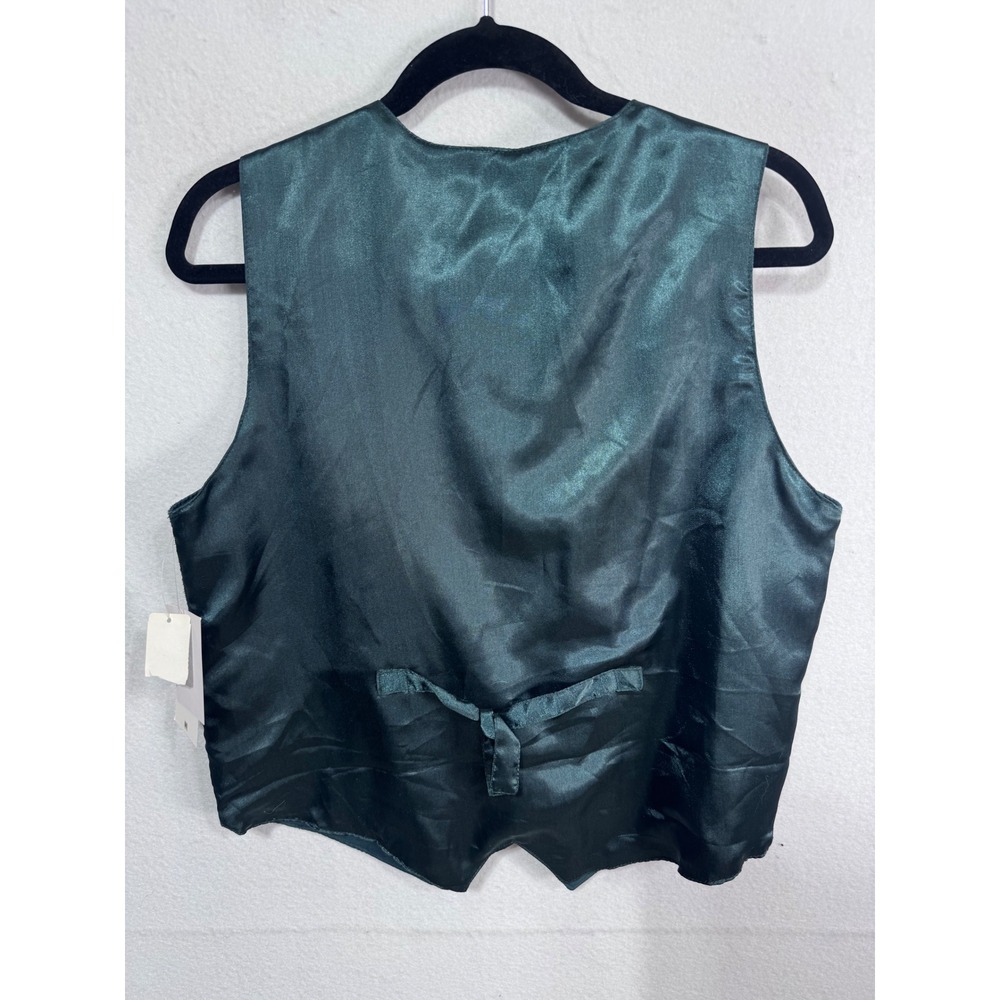 Vintage Shaver Lake M Green Leather Vest Women's Zip Front Suede Boho Western - Picture 7 of 8